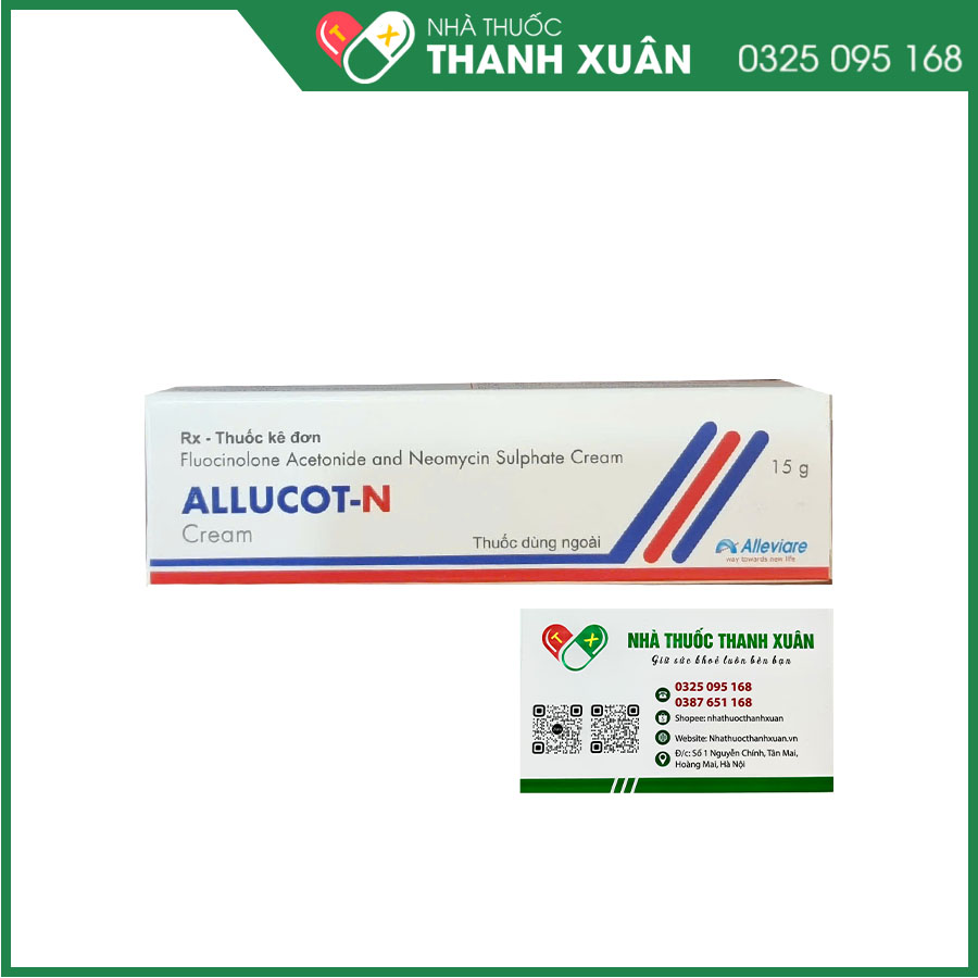 Allucot-N thuốc điều trị các bệnh viêm da, nhiễm khuẩn ngoài da